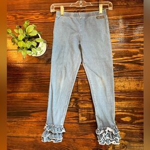 Girls Matilda Jane denim ruffled leggings jeggings